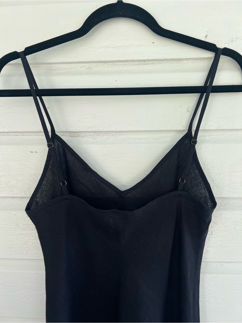 Amalfi Black Linen Bias-Cut Slip Dress - Like New - Picture 8 of 12